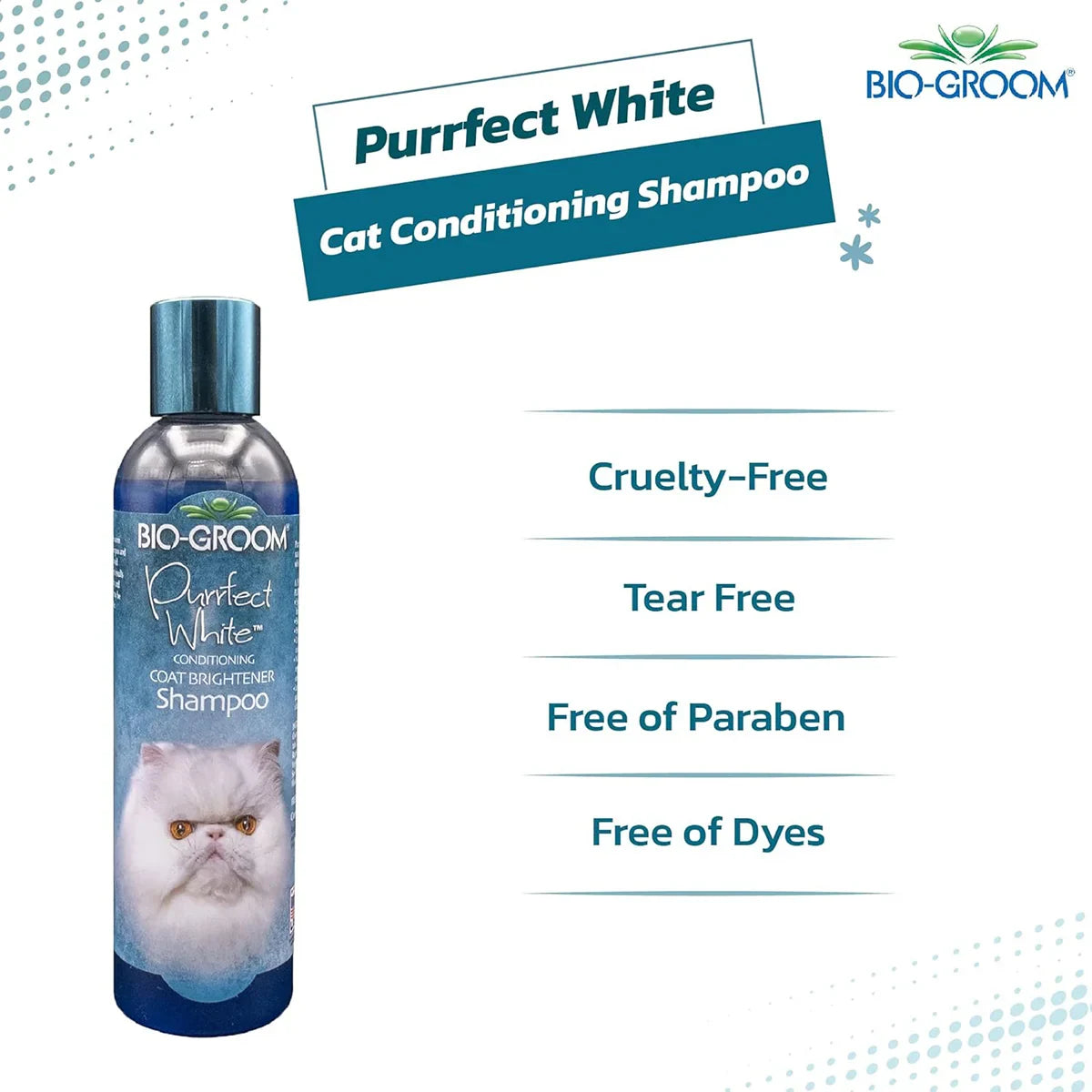 Bio-Groom Purrfect White Cat Conditioning Shampoo - 236 ml - Zigly