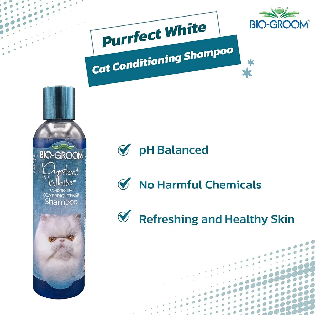 Bio-Groom Purrfect White Cat Conditioning Shampoo - 236 ml - Zigly