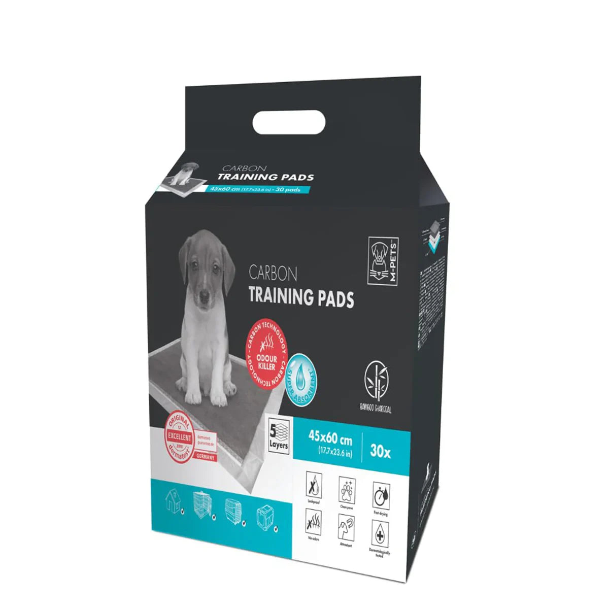M-Pets Carbon 45 x 60 cm Training Pads - 30 Pads - Zigly