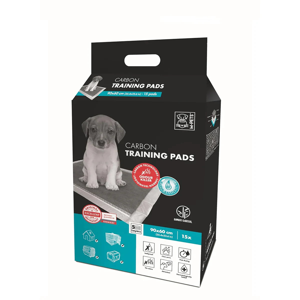 M-Pets CARBON 90 x 60 cm Training Pads - 15 Pads - Zigly