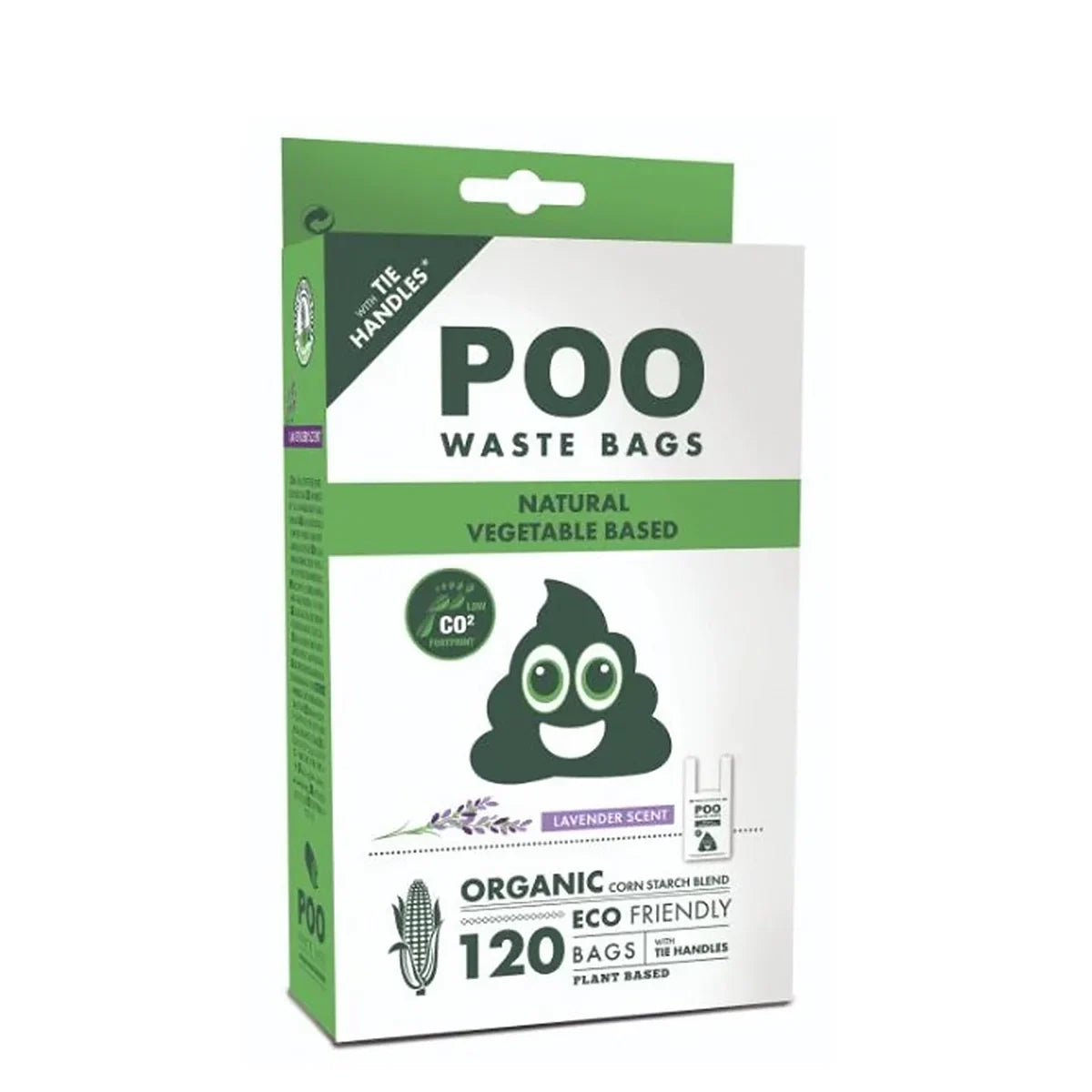 M-PETS Poo Natural Vegetable Easy Tie handles Lavender Scented Dog Waste Bags - 120 Bags - Zigly