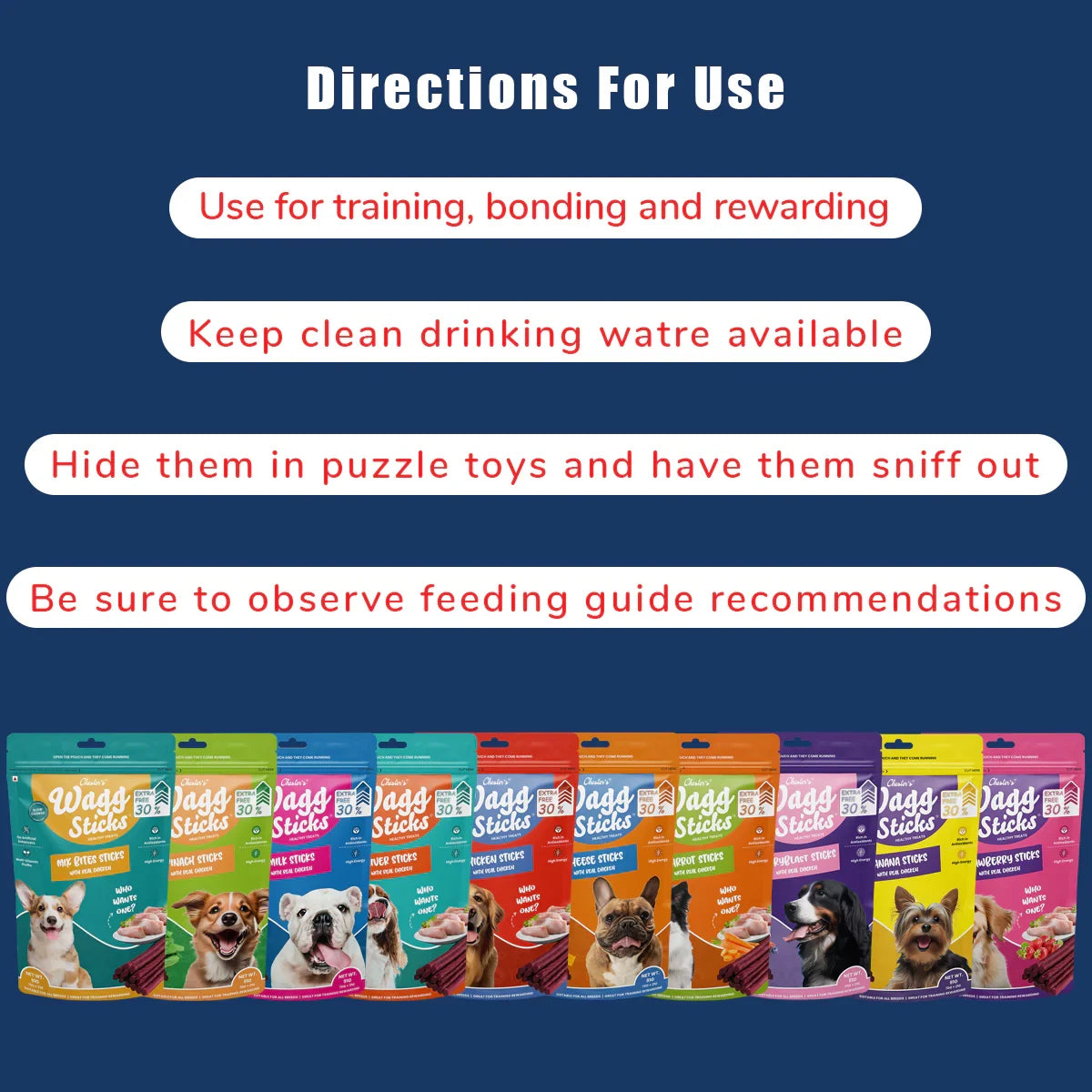 Chesters Wagg Sticks  Strawberry Sticks Dog Treat 70g - Zigly