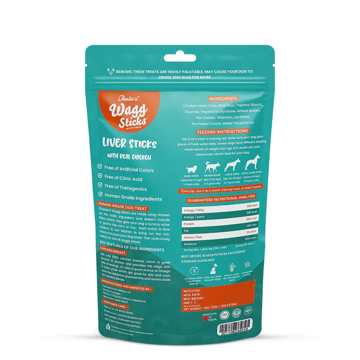 Chesters Wagg Sticks Liver Sticks Dog Treat 70g - Zigly