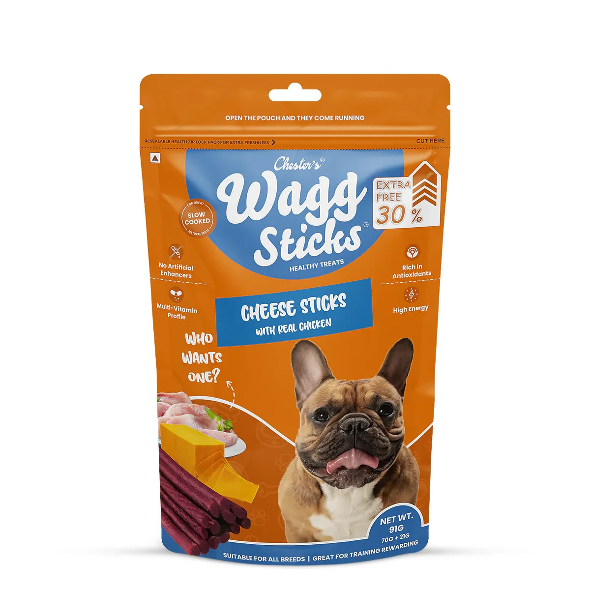 Chesters Wagg Sticks  Cheese Sticks Dog Treat  70g - Zigly