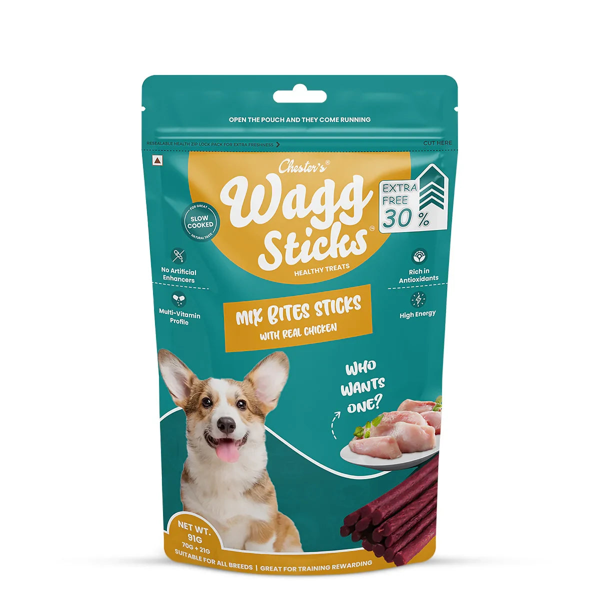 Chesters Wagg Sticks  Mix Bites Sticks Dog Treat  70g - Zigly