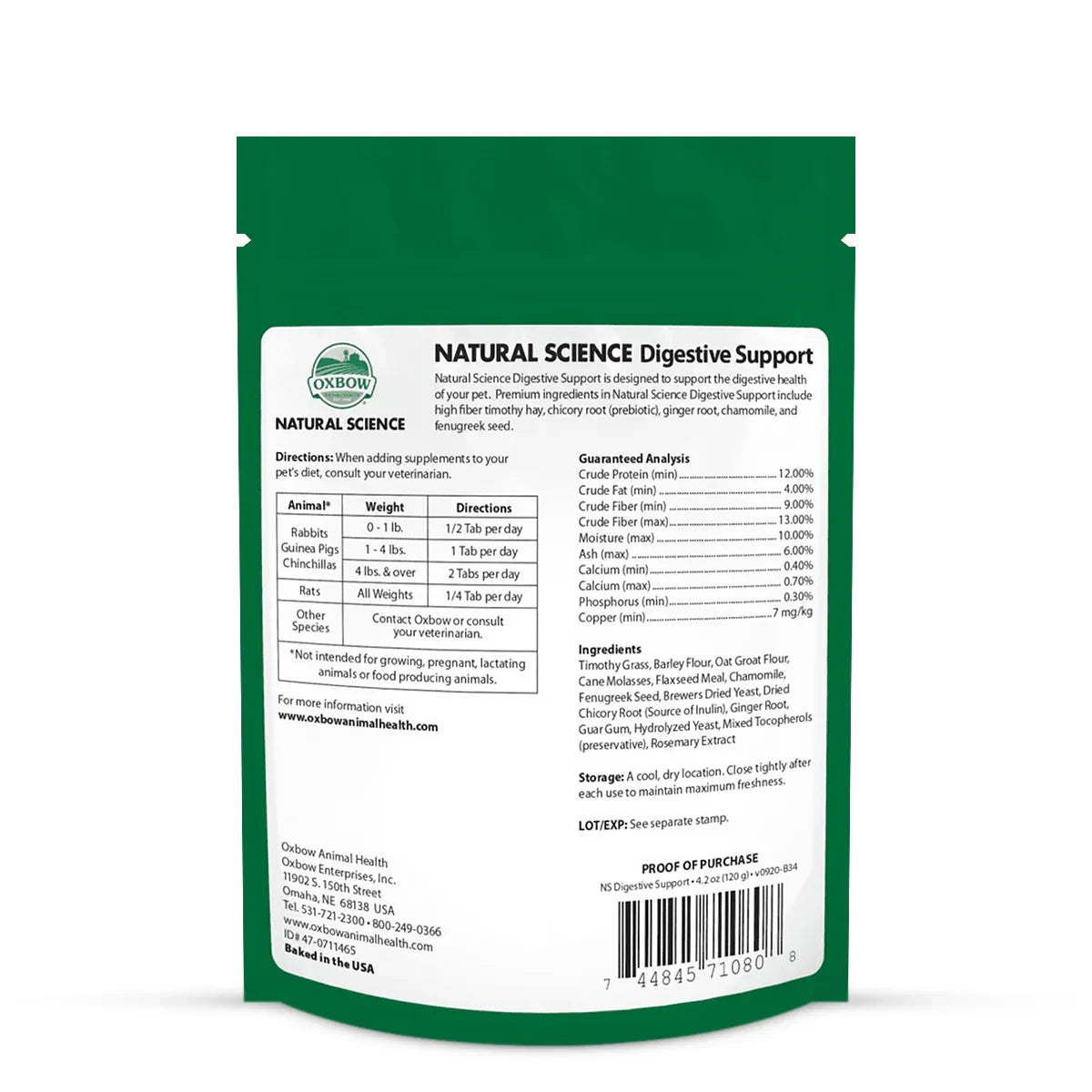 Oxbow Natural Science Digestive Support - 120g - Zigly