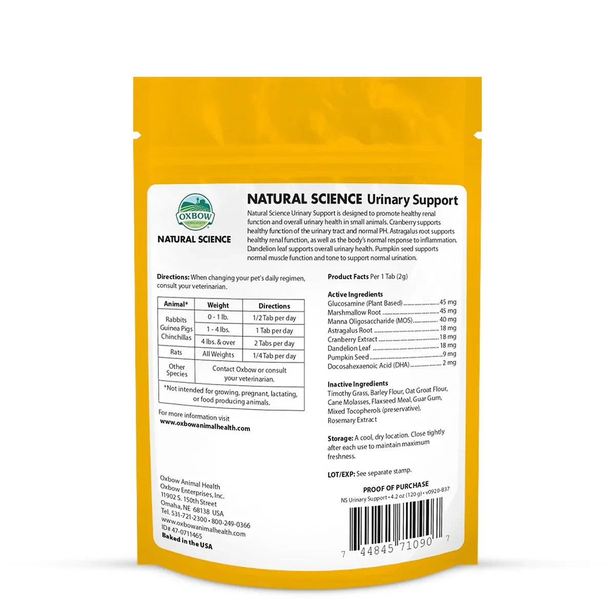Oxbow Natural Science Urinary Support - 120g - Zigly