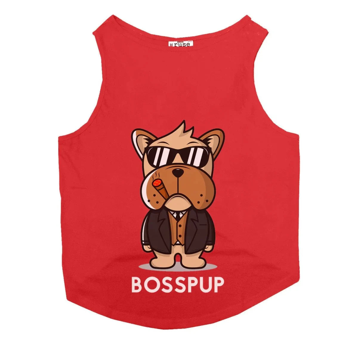 Ruse Boss Pup Dog Tee Poppy Red - Zigly
