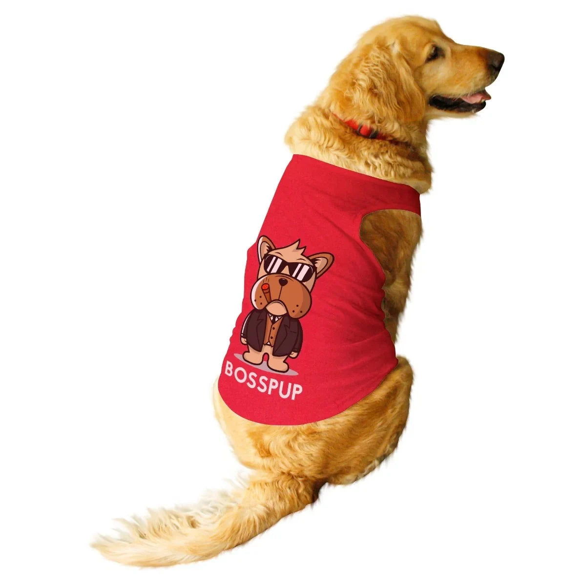 Ruse Boss Pup Dog Tee Poppy Red - Zigly