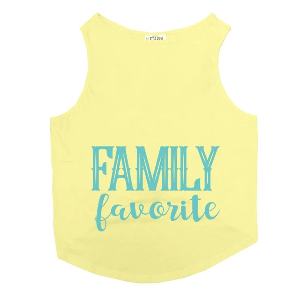 Ruse Family Favourite Printed Tank Dog Tee - Lemon Yellow - Zigly