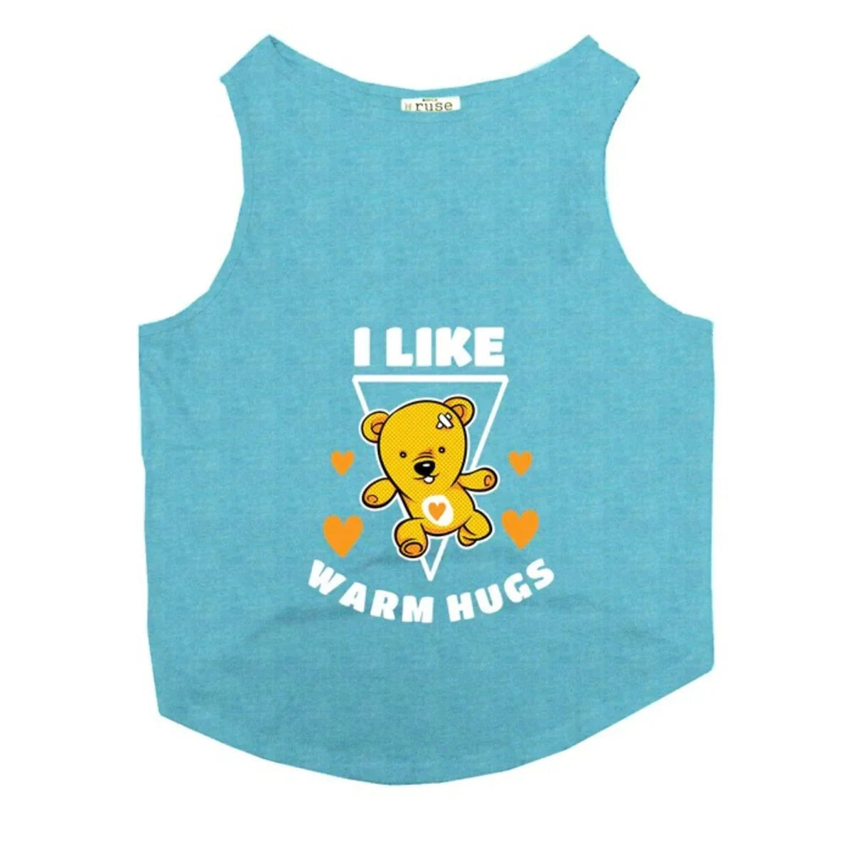 Ruse Warm Hugs Printed Tank Dog Tee - Steel Blue - Zigly