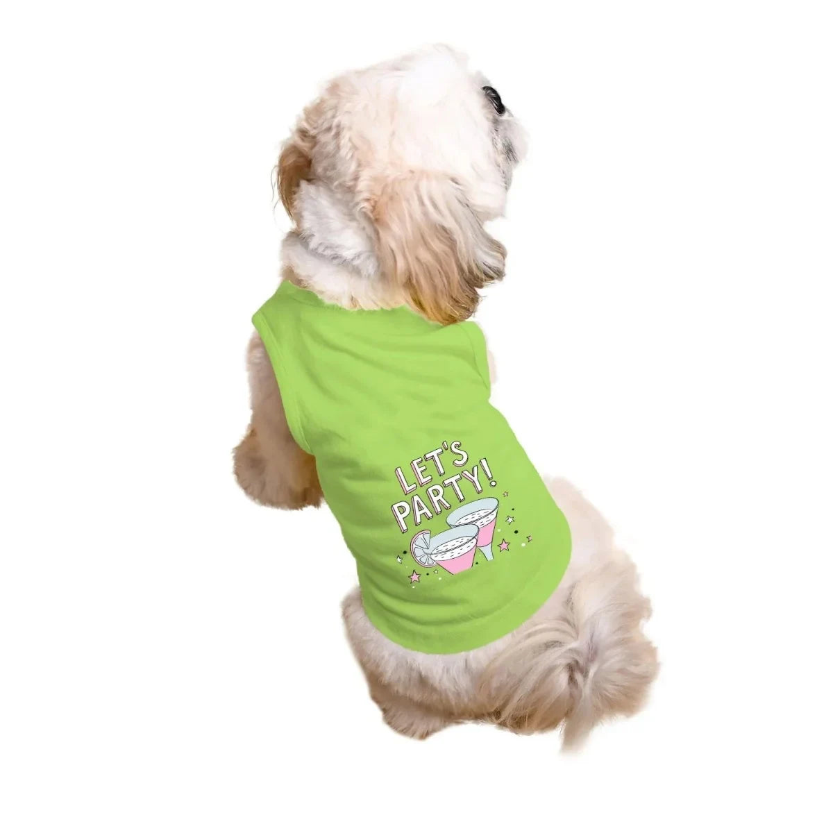 Ruse Let's Party Printed Tank Dog Tee Lime Green - Zigly