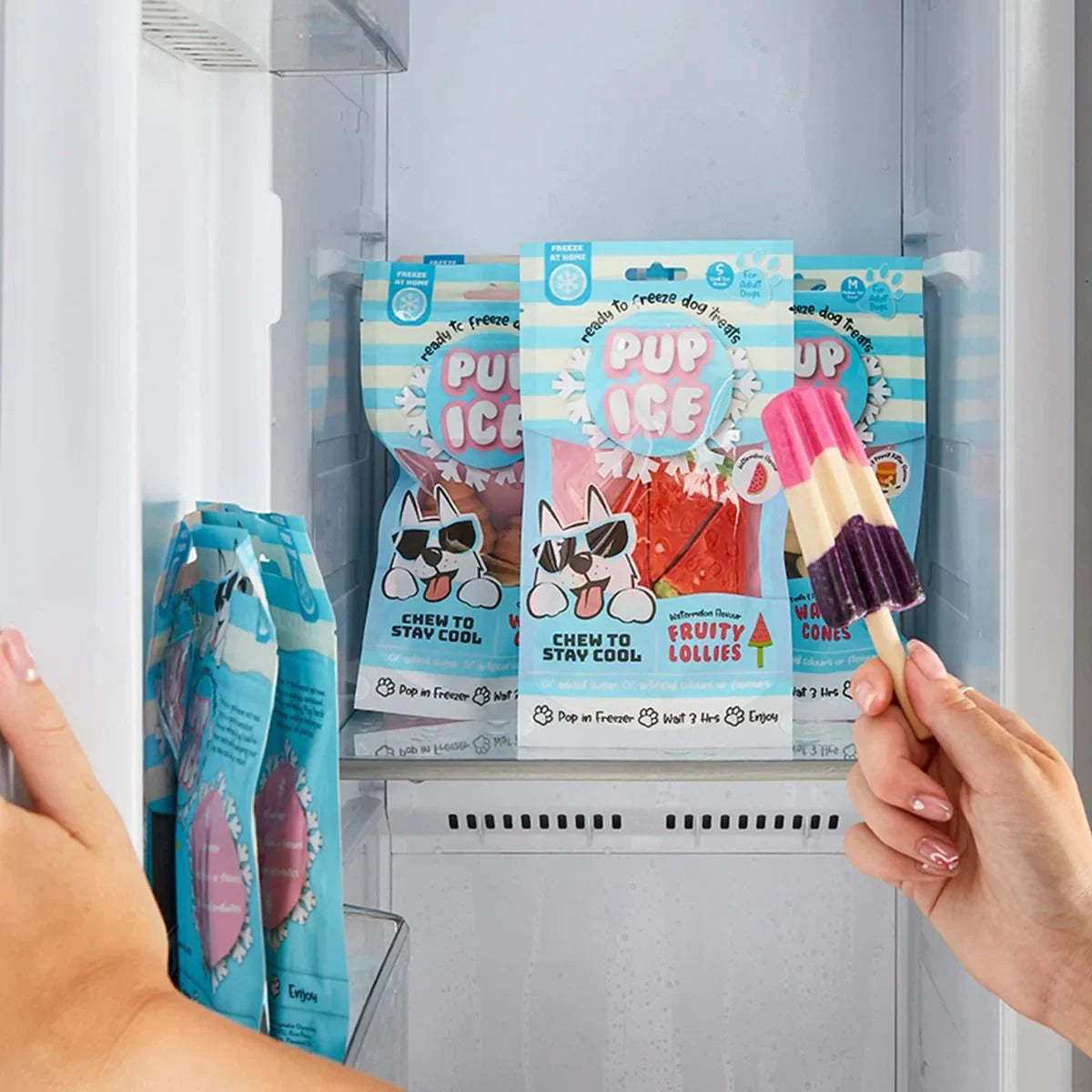 Imaginelles Pup Ice Rocket Lollies Blueberry & Strawberry Dog Treat - 2 Pieces - 90g - Zigly