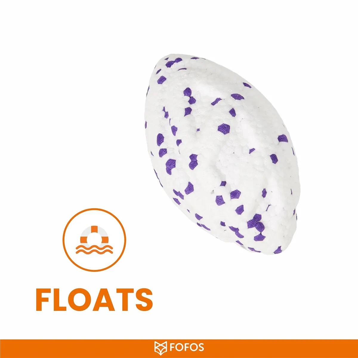 Fofos ETPU Rugby Ball Fetch Dog Toy -White - Zigly