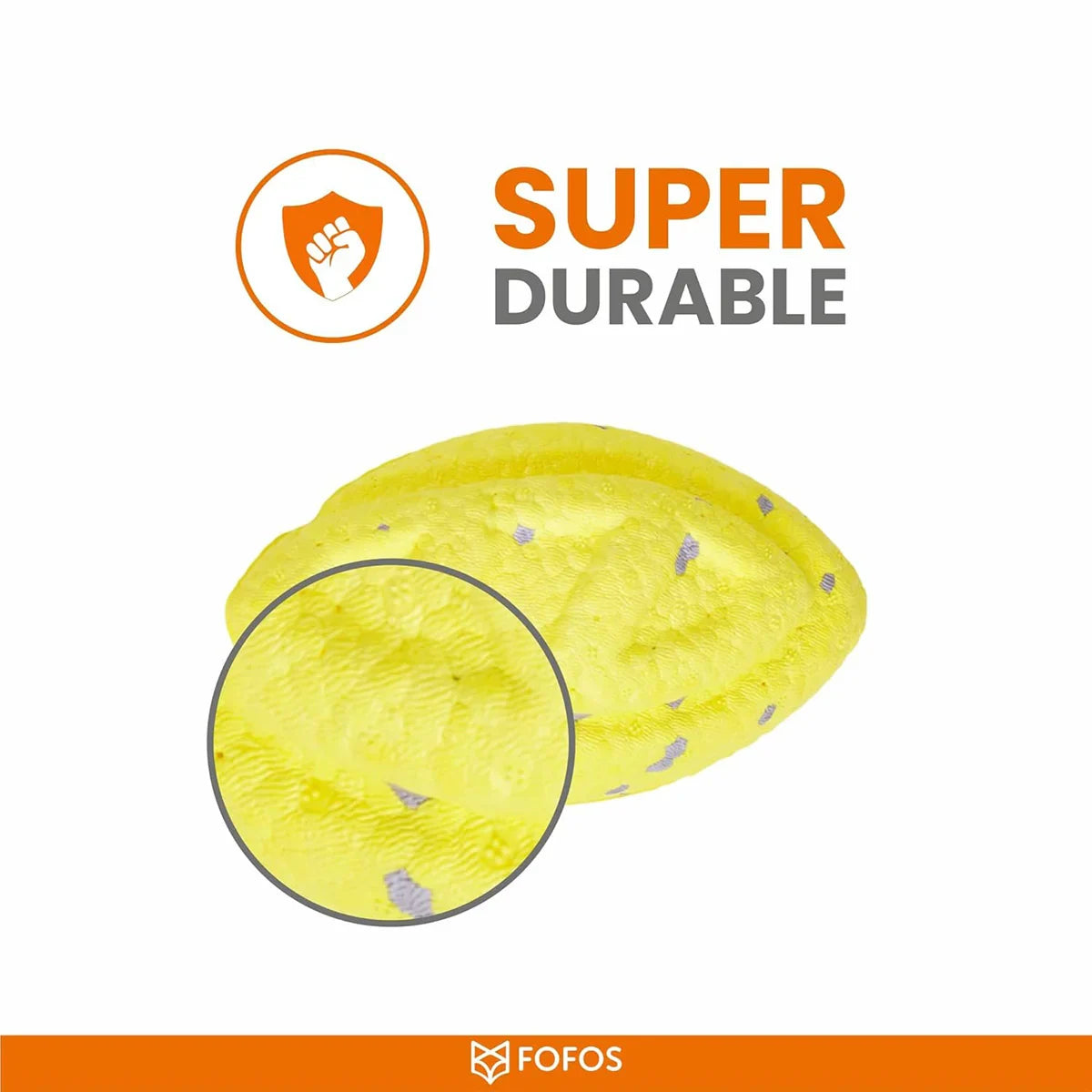 Fofos ETPU Rugby Ball Fetch Dog Toy -Yellow - Zigly