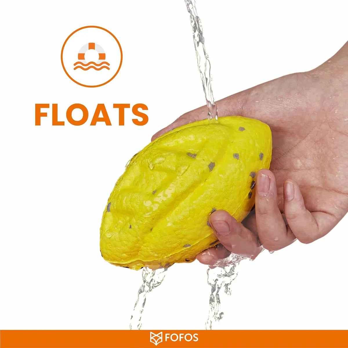 Fofos ETPU Rugby Ball Fetch Dog Toy -Yellow - Zigly