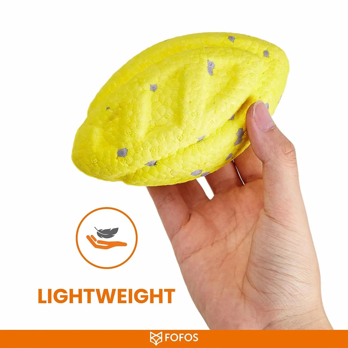 Fofos ETPU Rugby Ball Fetch Dog Toy -Yellow - Zigly