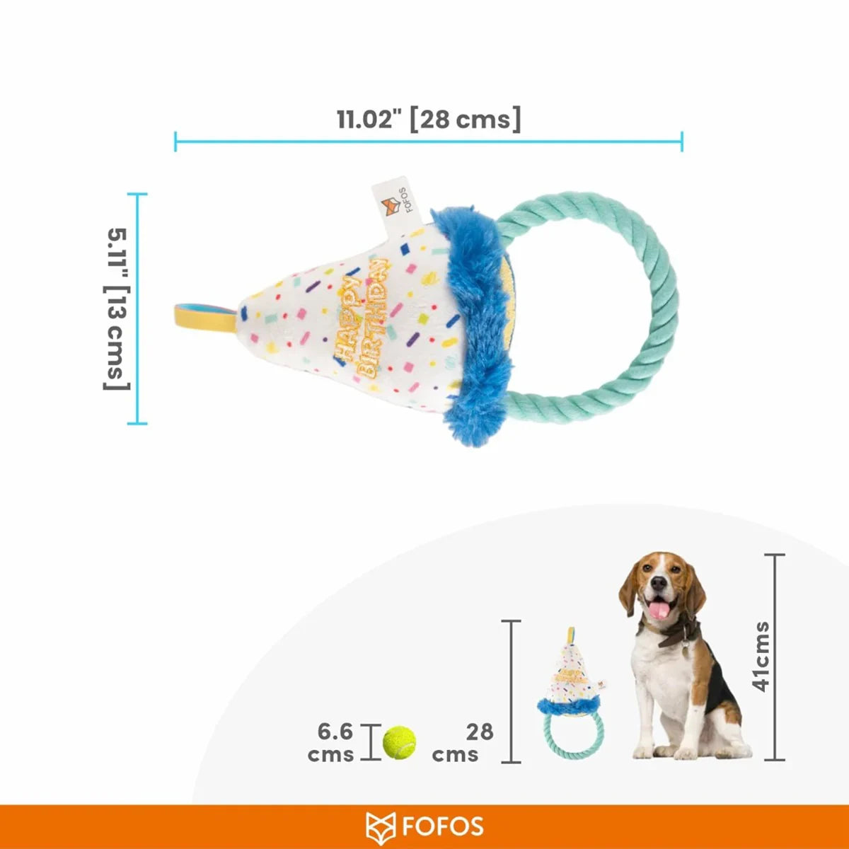 Fofos Birthday Hat Dog Toy - Zigly