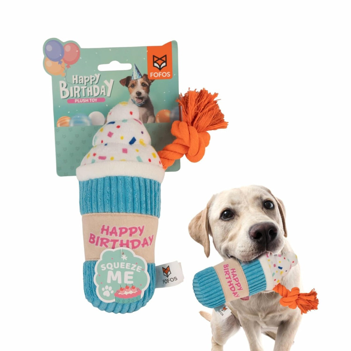 Fofos Birthday Drink Dog Toy - Zigly
