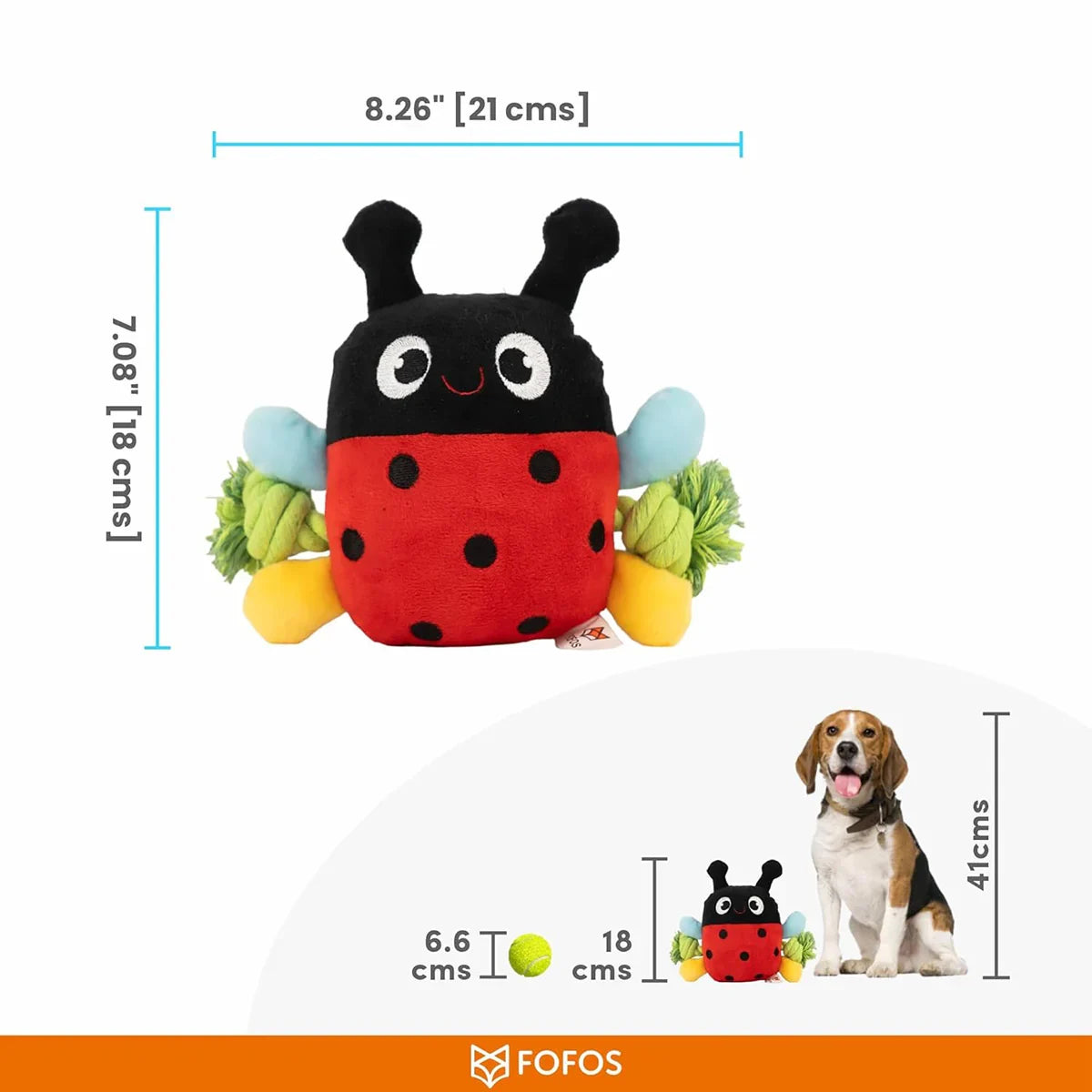 Fofos Garden Ladybug Plush Dog Toy - Zigly