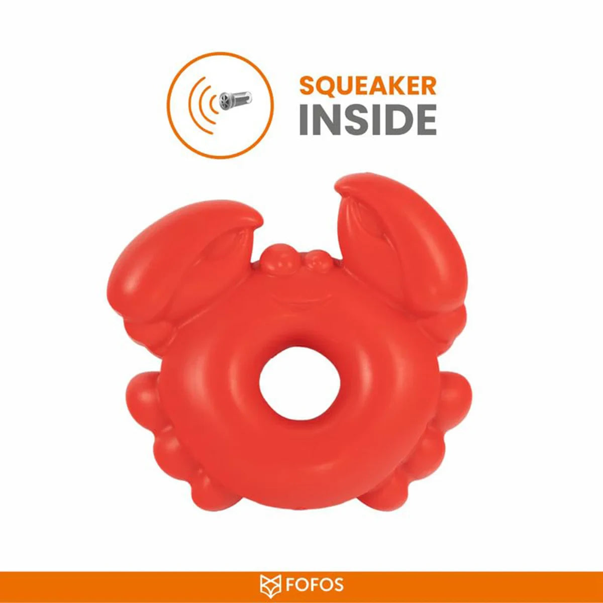 Fofos Ocean Animal Chewing Squeaky Crab Dog Toy - Zigly