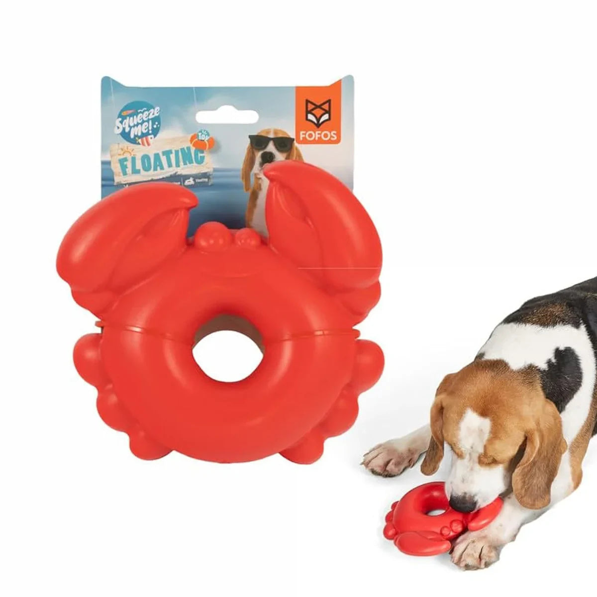 Fofos Ocean Animal Chewing Squeaky Crab Dog Toy - Zigly