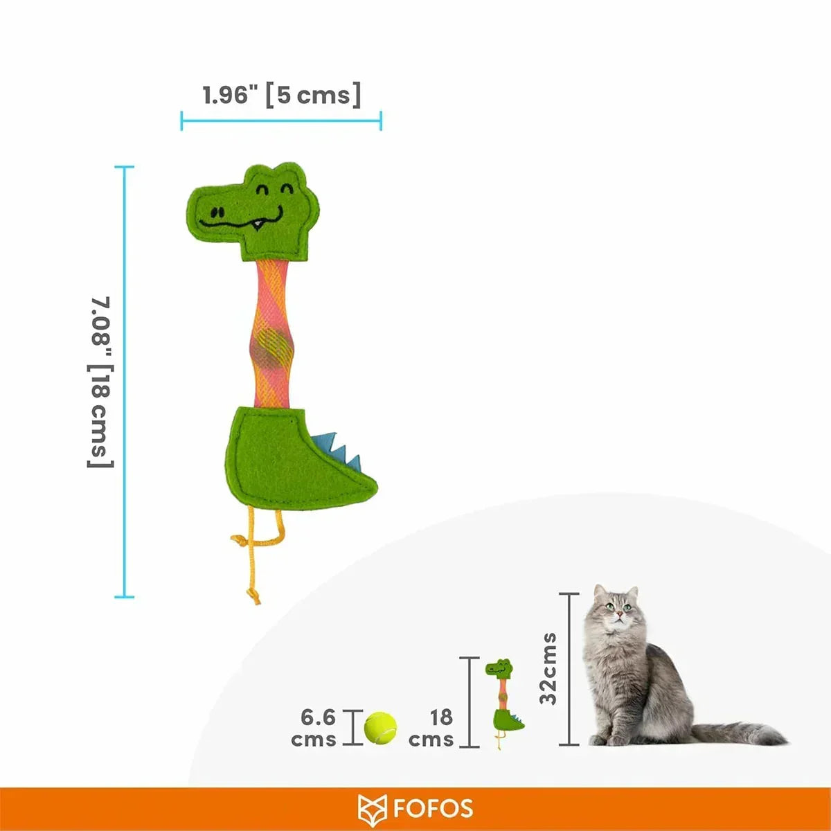 Fofos Cat Flick Tube Toy - Crocodile - Zigly