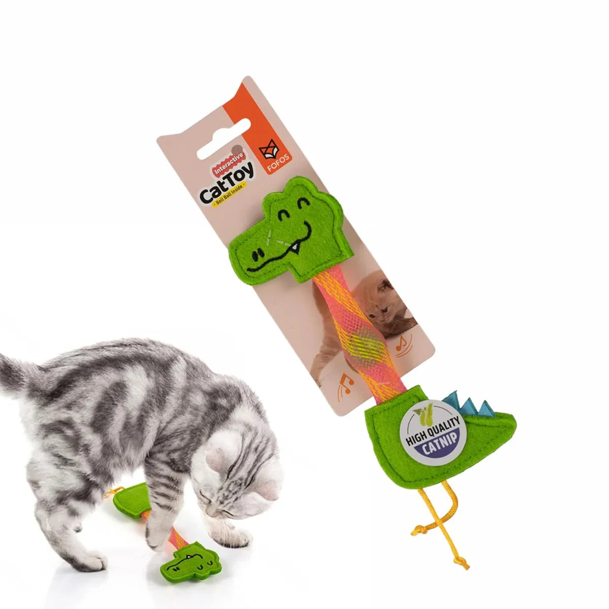 Fofos Cat Flick Tube Toy - Crocodile - Zigly
