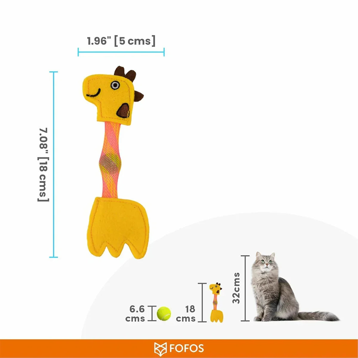 Fofos Cat Flick Tube Toy - Giraffe - Zigly