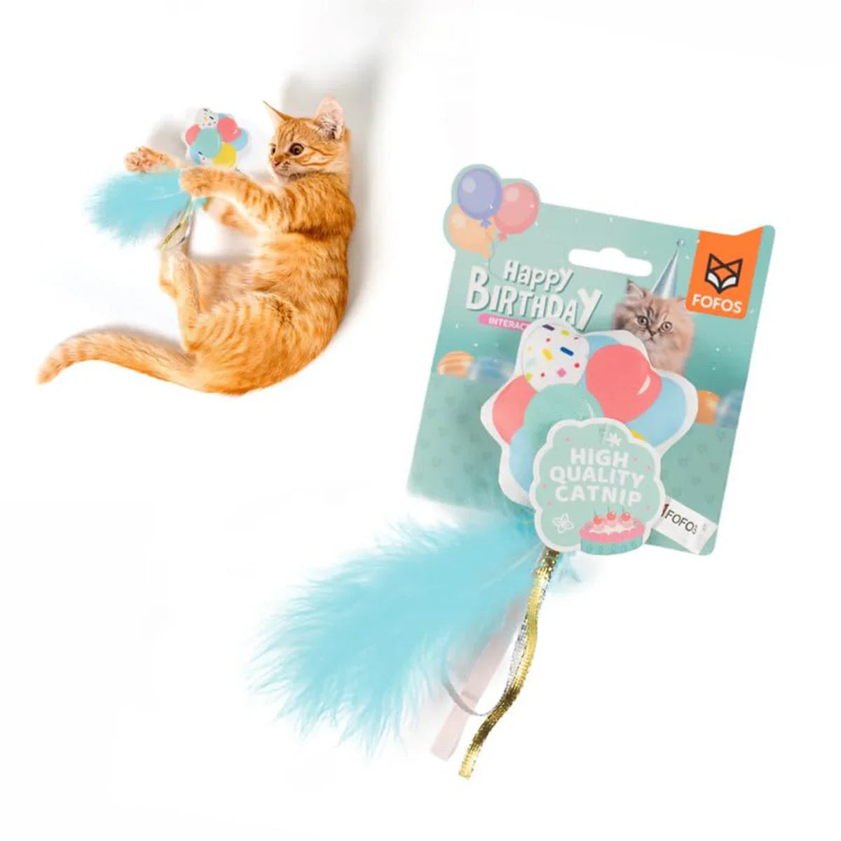 Fofos Birthday Balloon Cat Toy - Zigly