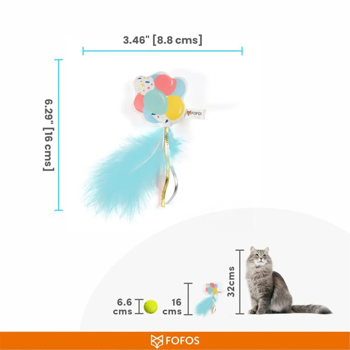 Fofos Birthday Balloon Cat Toy - Zigly