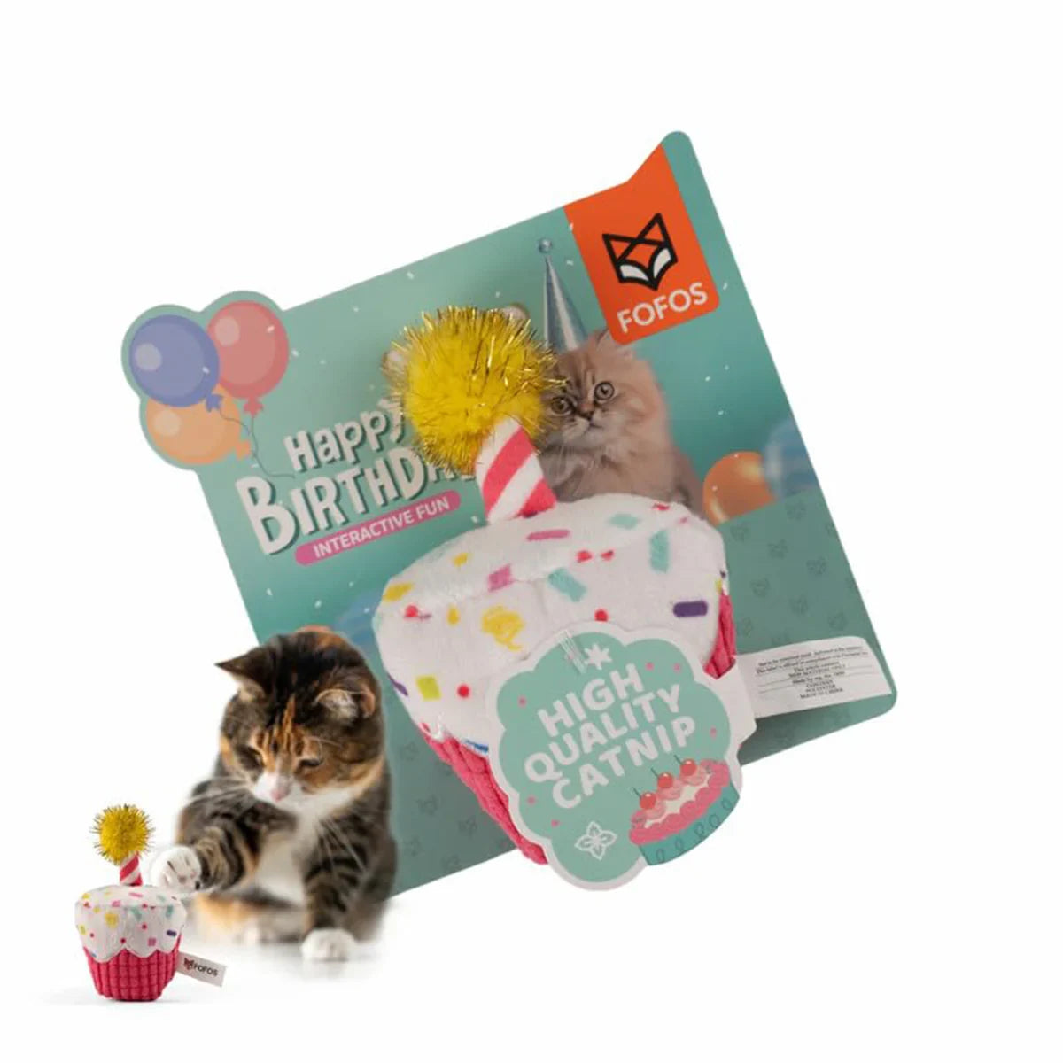 Fofos Birthday Cake Cat Toy - Zigly