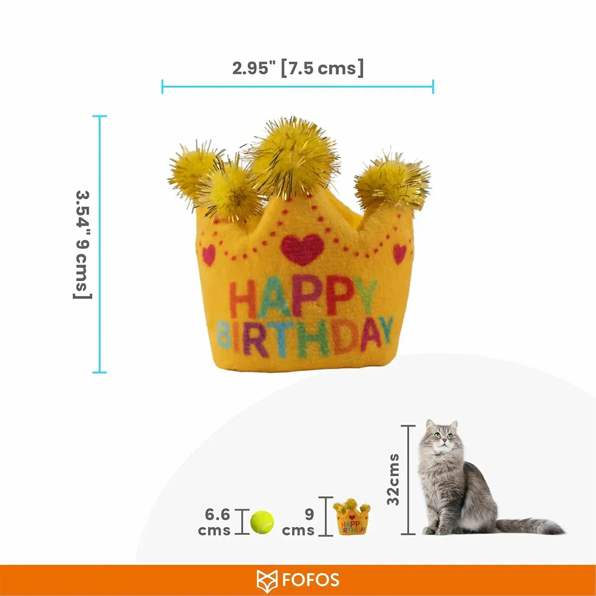 Fofos Birthday Crown Cat Toy - Zigly