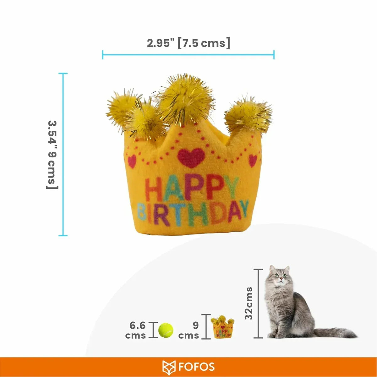 Fofos Birthday Crown Cat Toy - Zigly