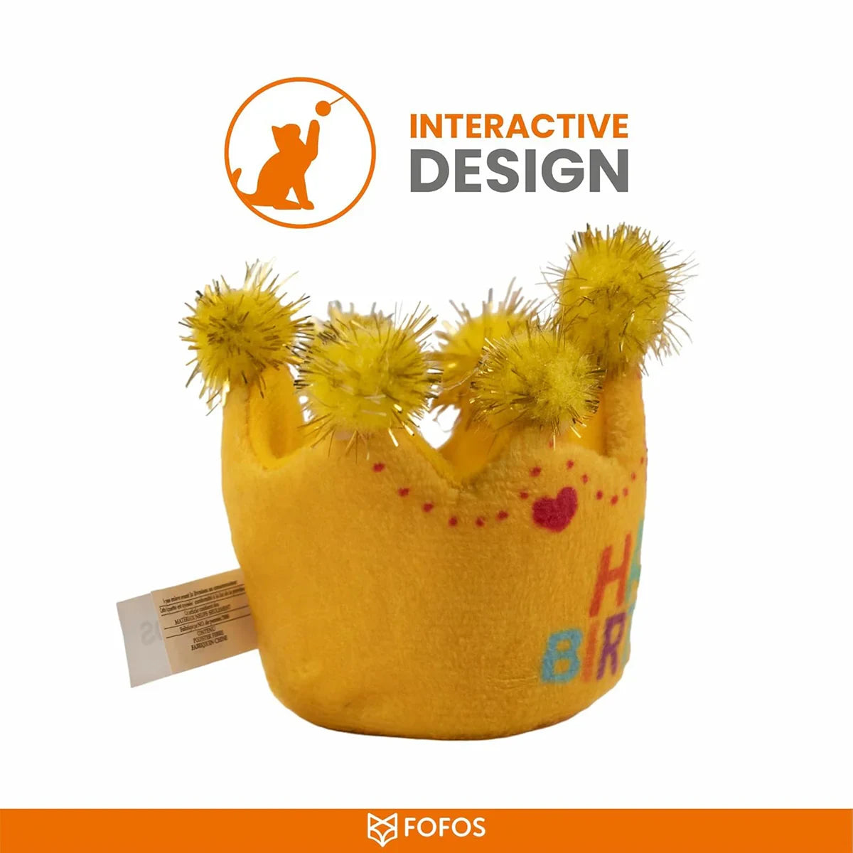 Fofos Birthday Crown Cat Toy - Zigly