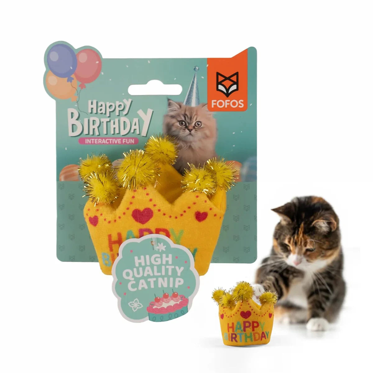 Fofos Birthday Crown Cat Toy - Zigly