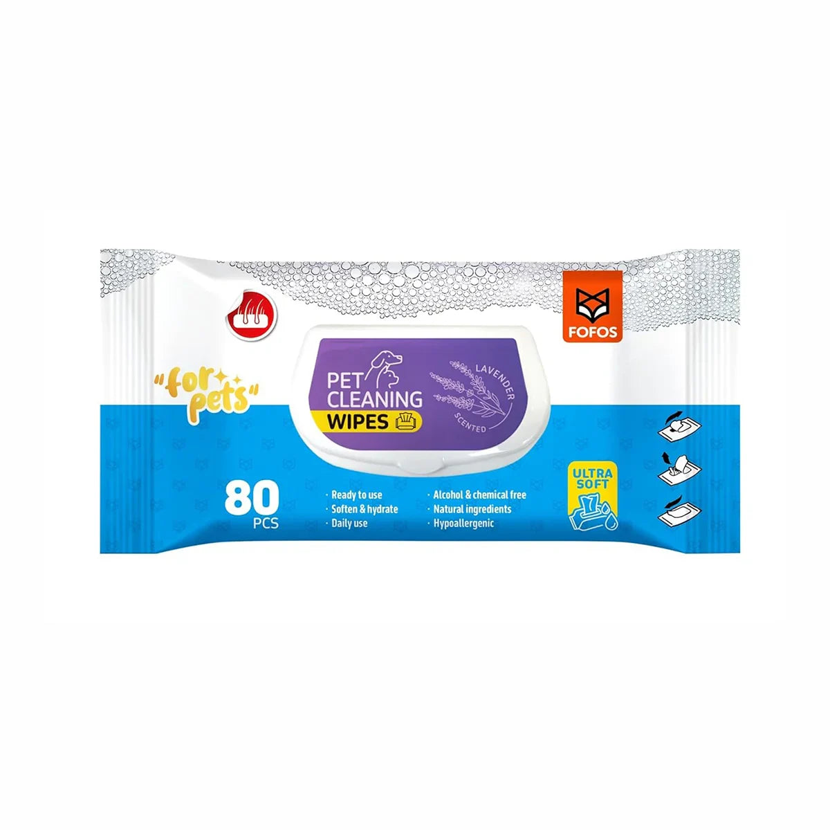 Fofos Pet Cleaning Wipes Lavender Scented - Zigly