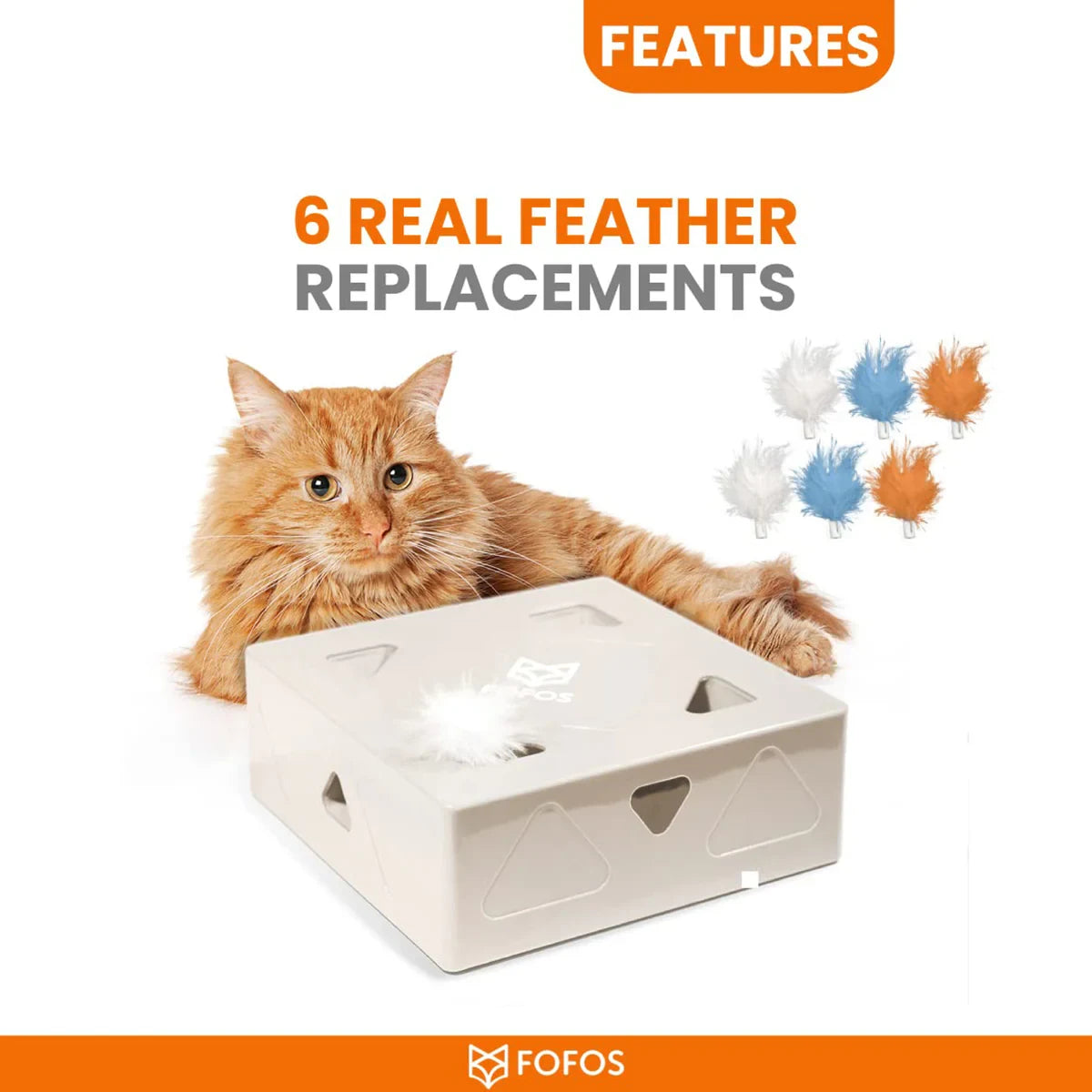 Fofos Erraticat Interactive Pir Toy Feather Replacement (6Pcs) - Zigly