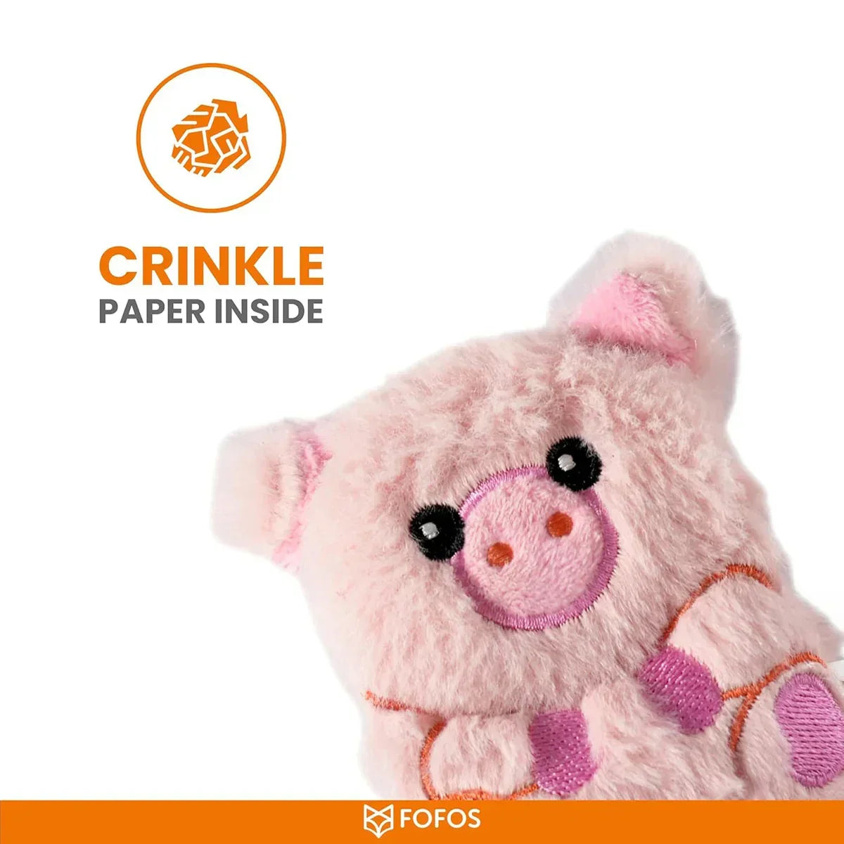 Fofos Floppy Crinkle Cat Toy Pig - Zigly