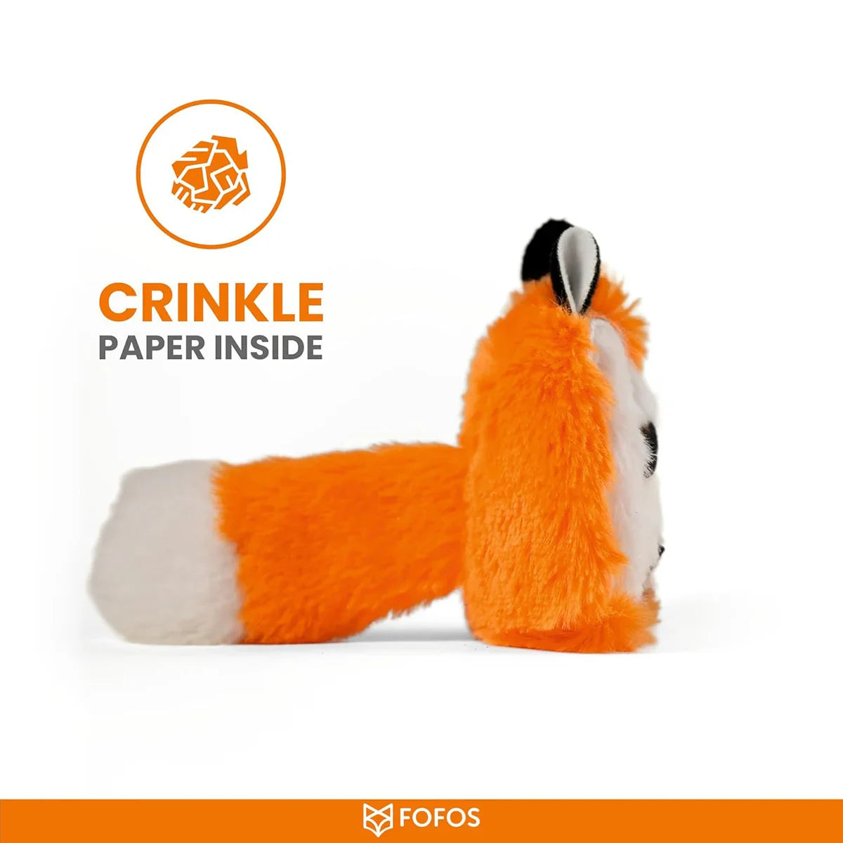 Fofos Floppy Crinkle Cat Toy Fox - Zigly