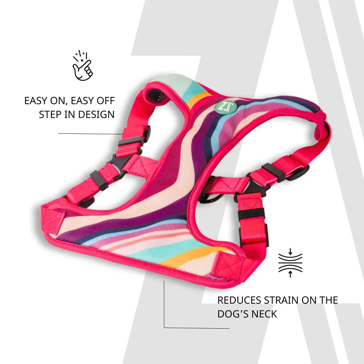 Zoomiez Adjustable Step-in Mesh Dog Harness - Swirl - Zigly