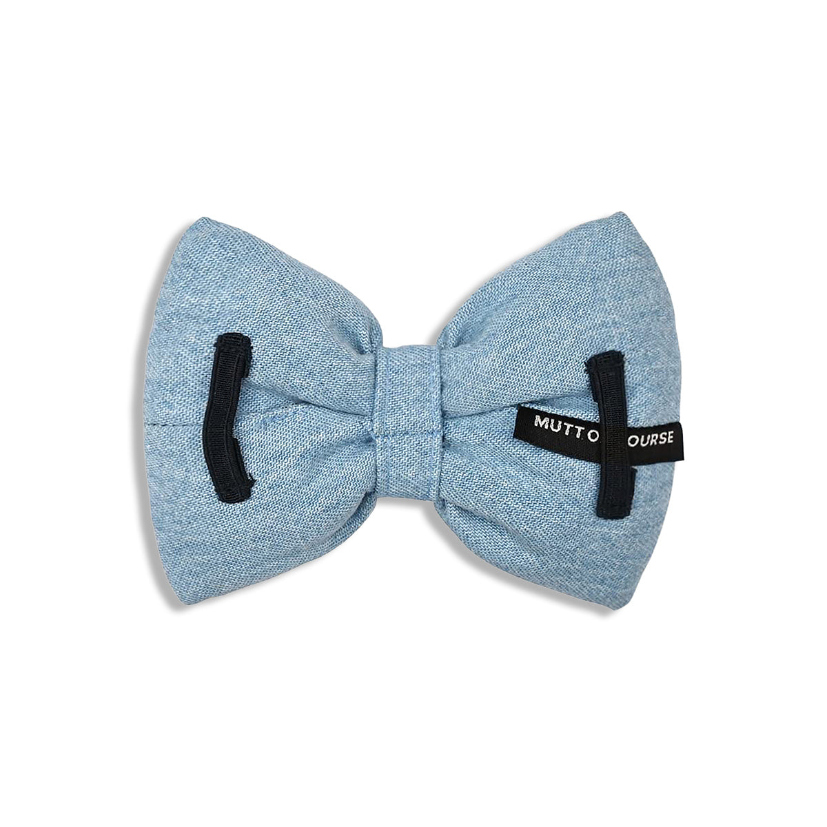 Mutt Of Course Light Denim Bow Tie - Zigly
