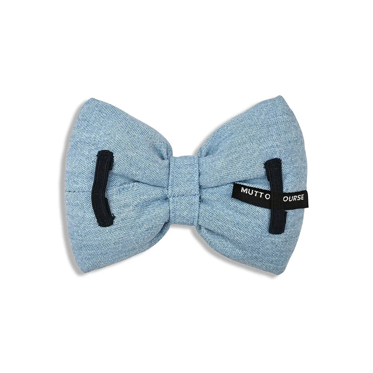 Mutt Of Course Light Denim Bow Tie - Zigly