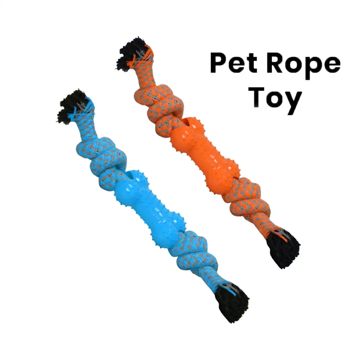 Basil Chew Rope with Bone Dog Toys - 28cm - Zigly