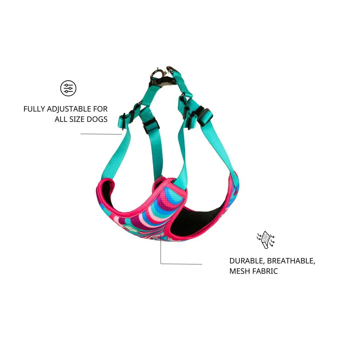 Zoomiez Adjustable Step-in Mesh Dog Harness - Fuse - Zigly