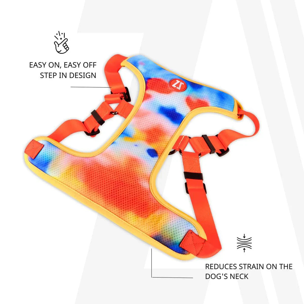 Zoomiez Adjustable Step-in Mesh Dog Harness - Splash - Zigly