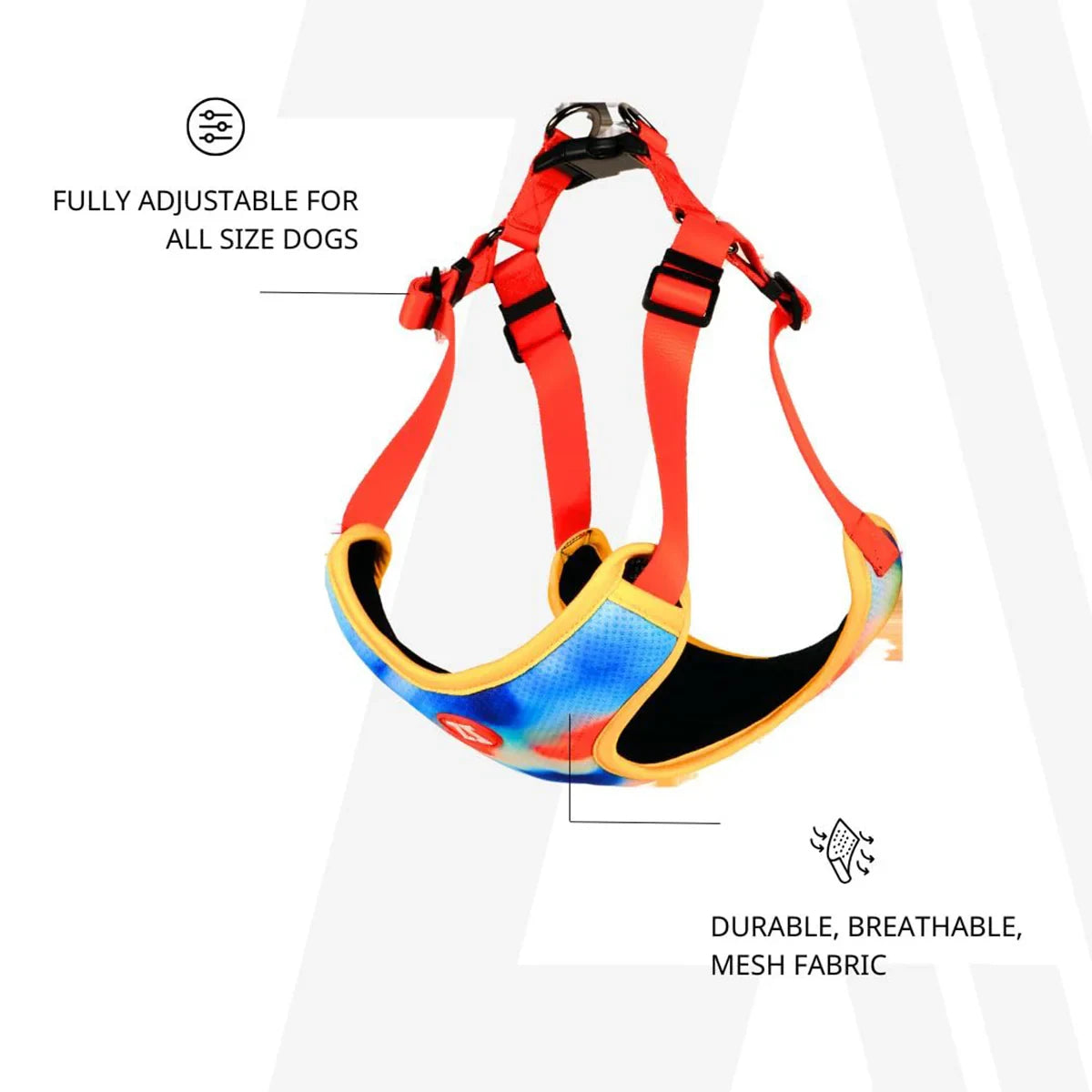 Zoomiez Adjustable Step-in Mesh Dog Harness - Splash - Zigly