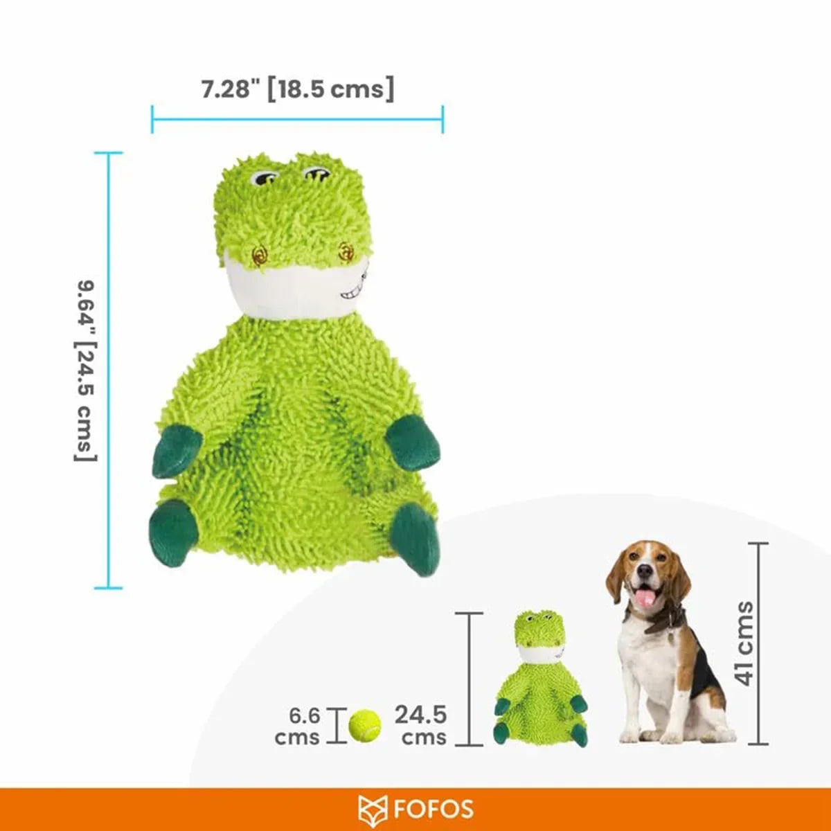 FOFOS Tough Plush - Dog Toy - Alligator