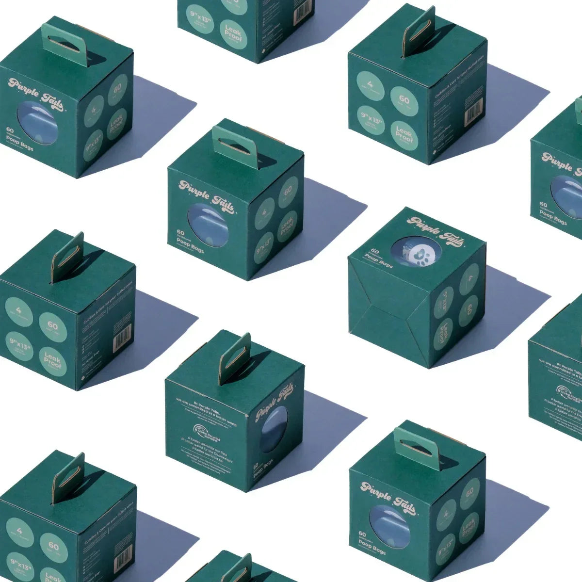 Purple Tails Dog Waste Bags Scent - Sandalwood - 4 Rolls (60 Bags) - Zigly