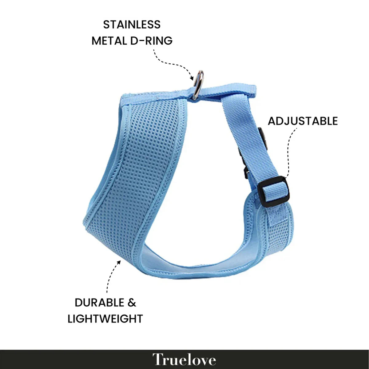 Truelove Cat & Small Dog Harness-Blue-X-Small - Zigly